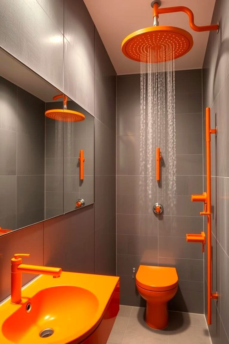 Zestful Bathroom Fixtures - 24 Orange Bathroom Ideas