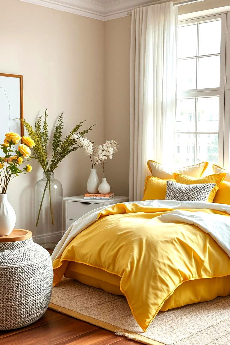 Zesty Lemon Bedding - 24 Lemon Bedroom Ideas