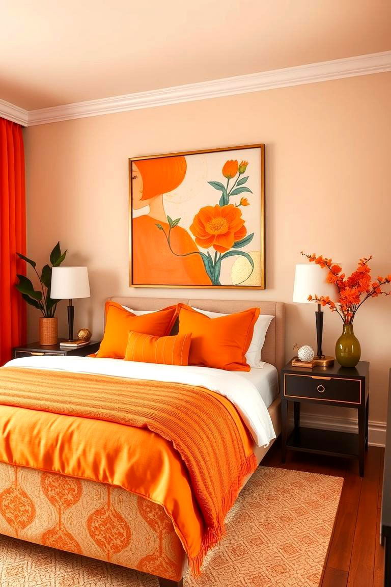 Zesty Tangerine Guest Room - 24 Colorful Room Ideas