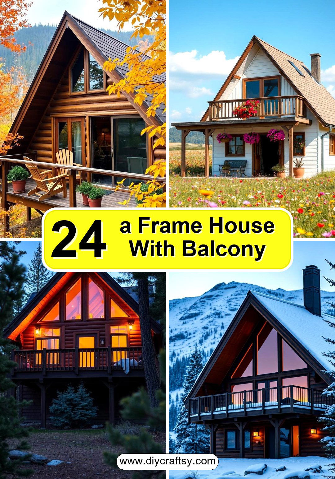 a Frame House With Balcony