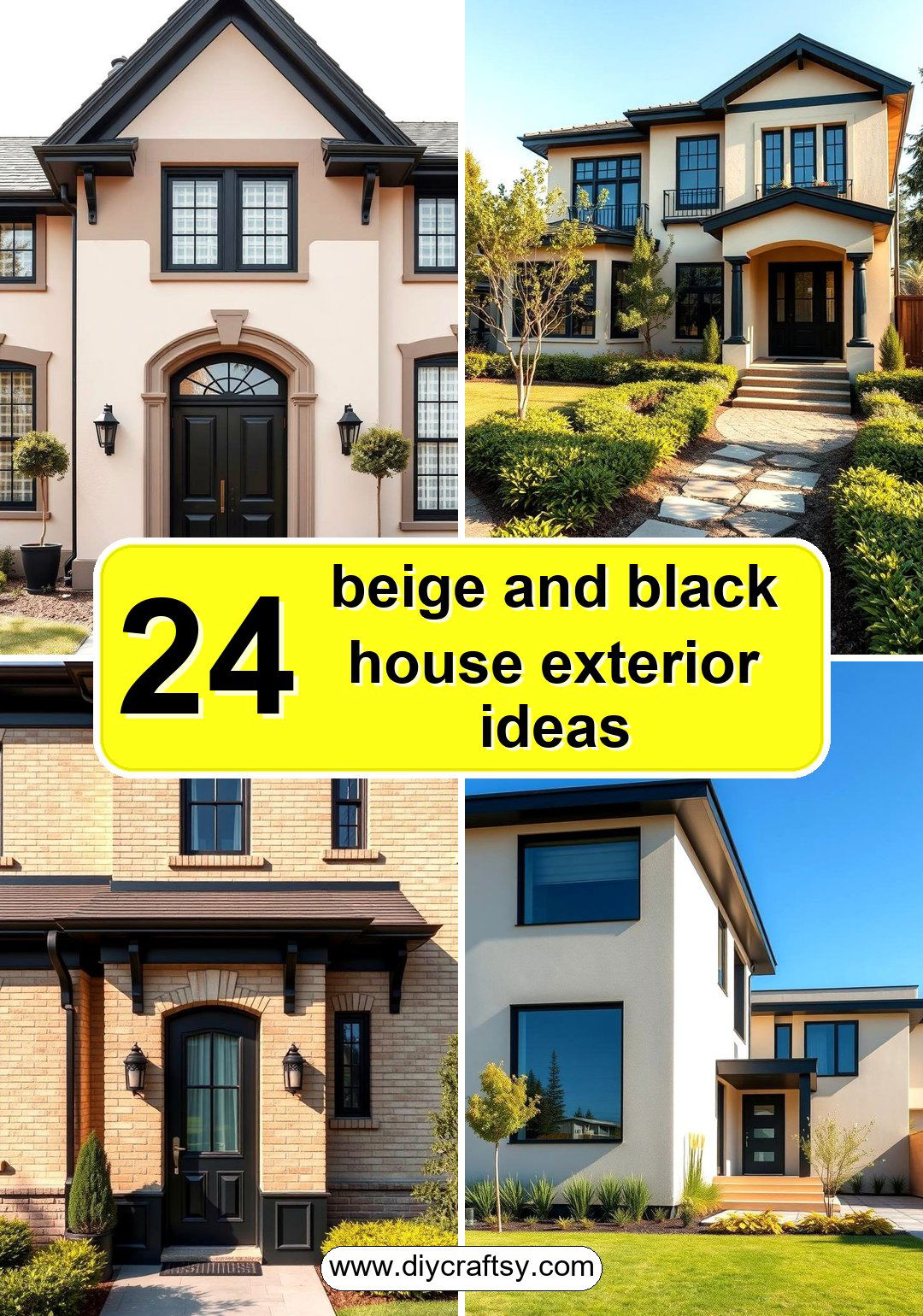 beige and black house exterior ideas