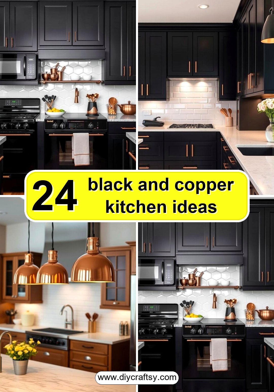 black and copper kitchen ideas