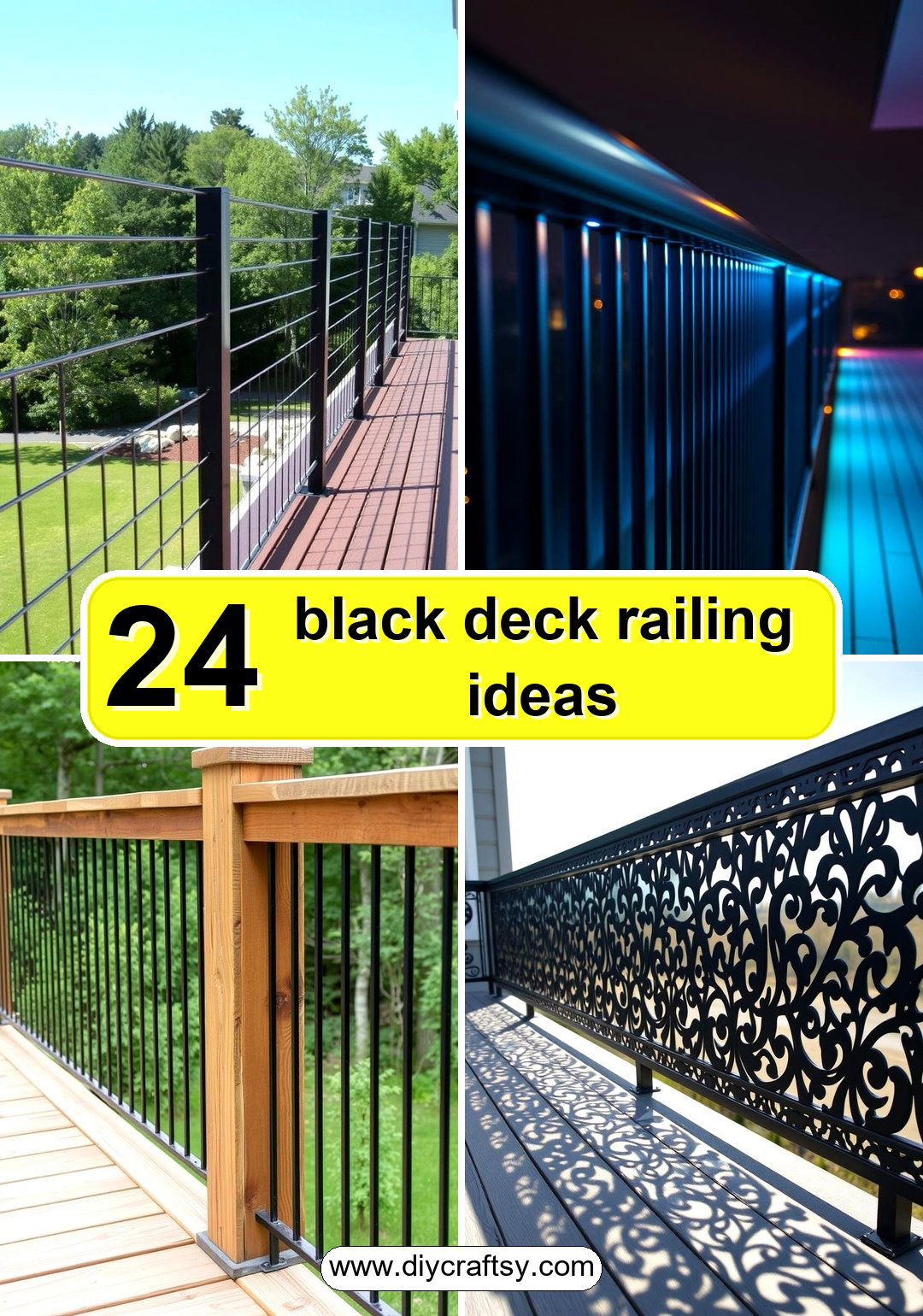 black deck railing ideas