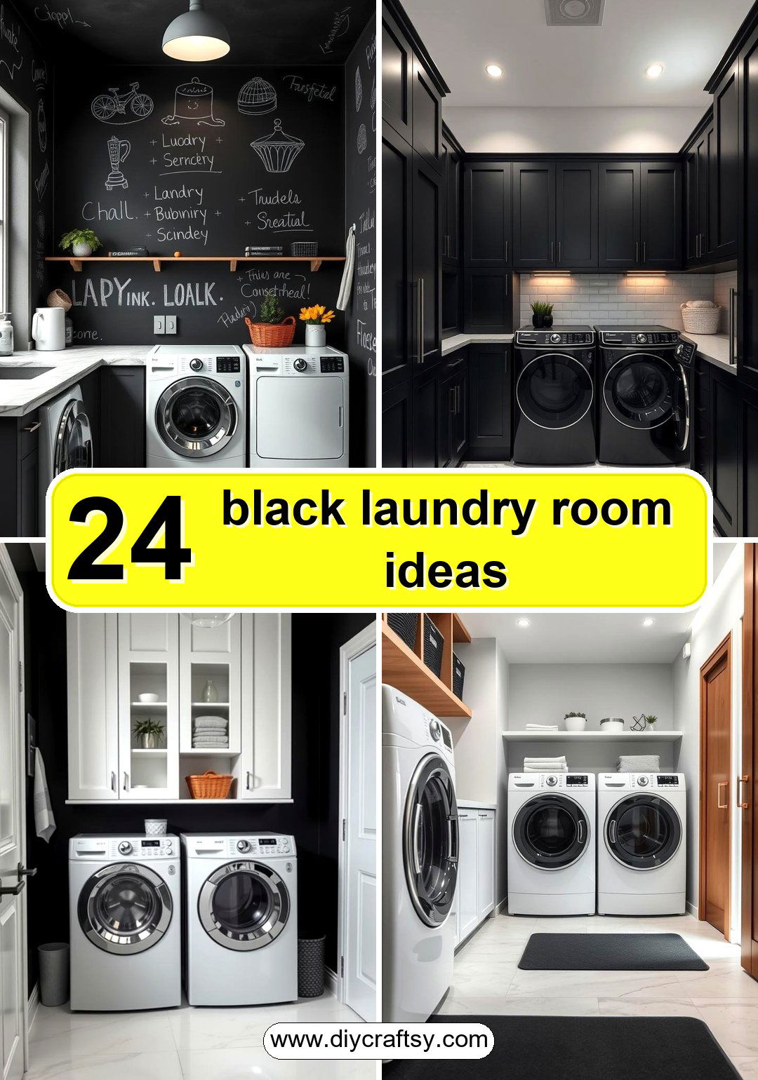 black laundry room ideas