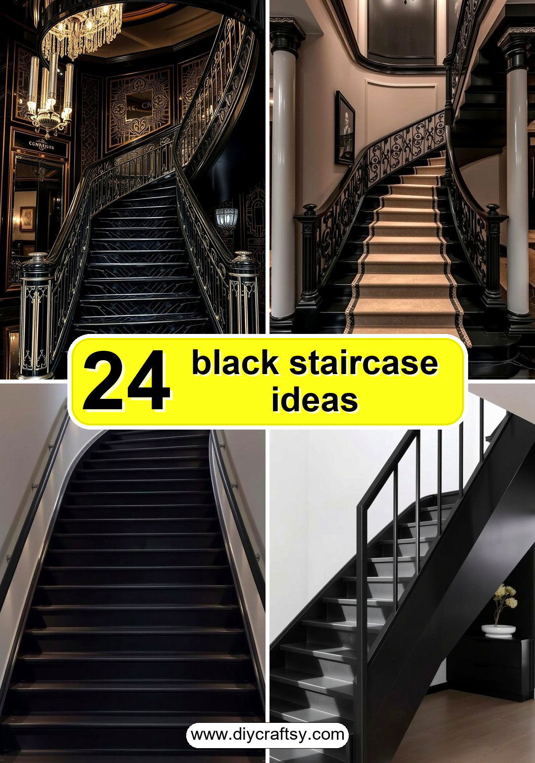 black staircase ideas