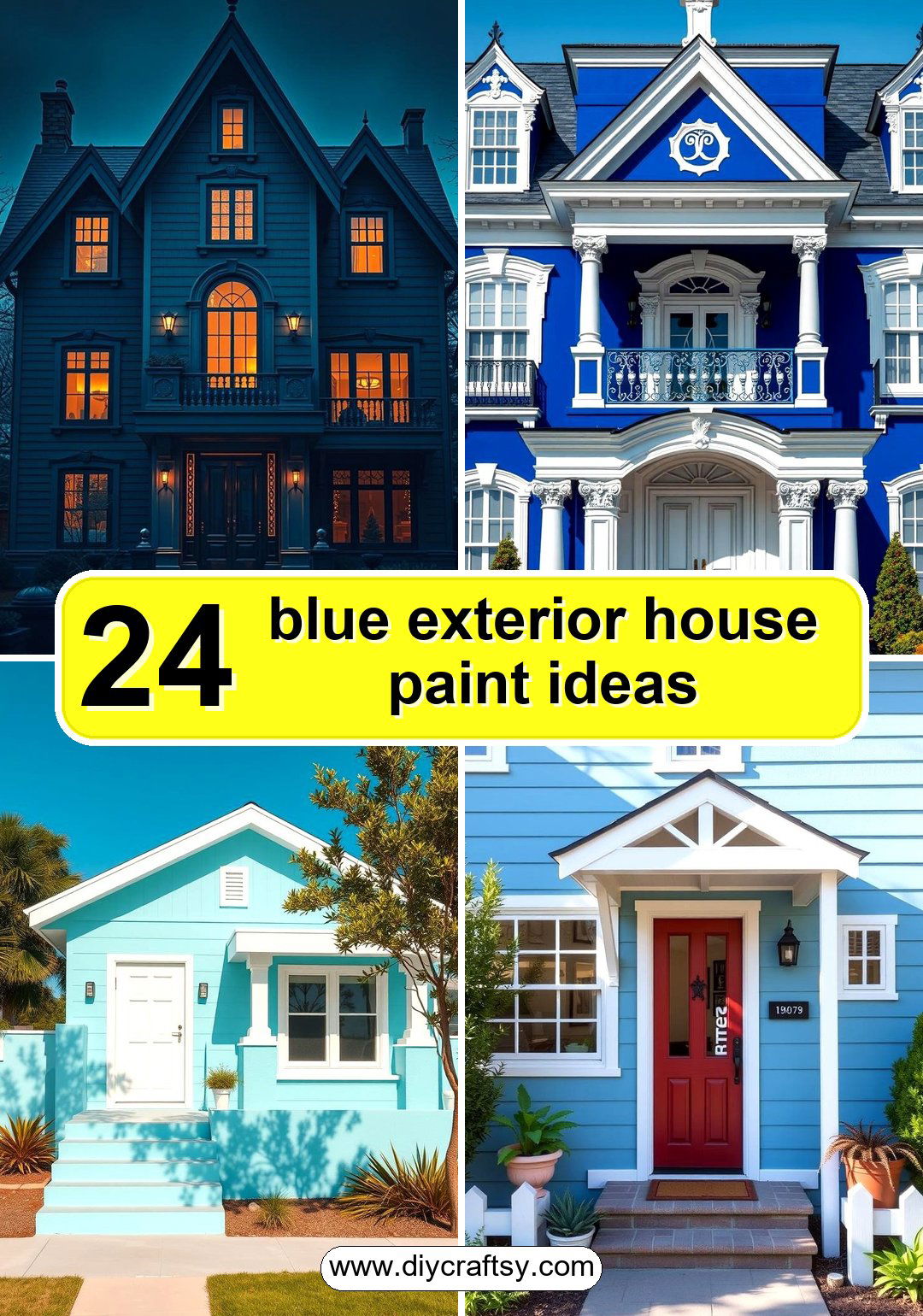 blue exterior house paint ideas