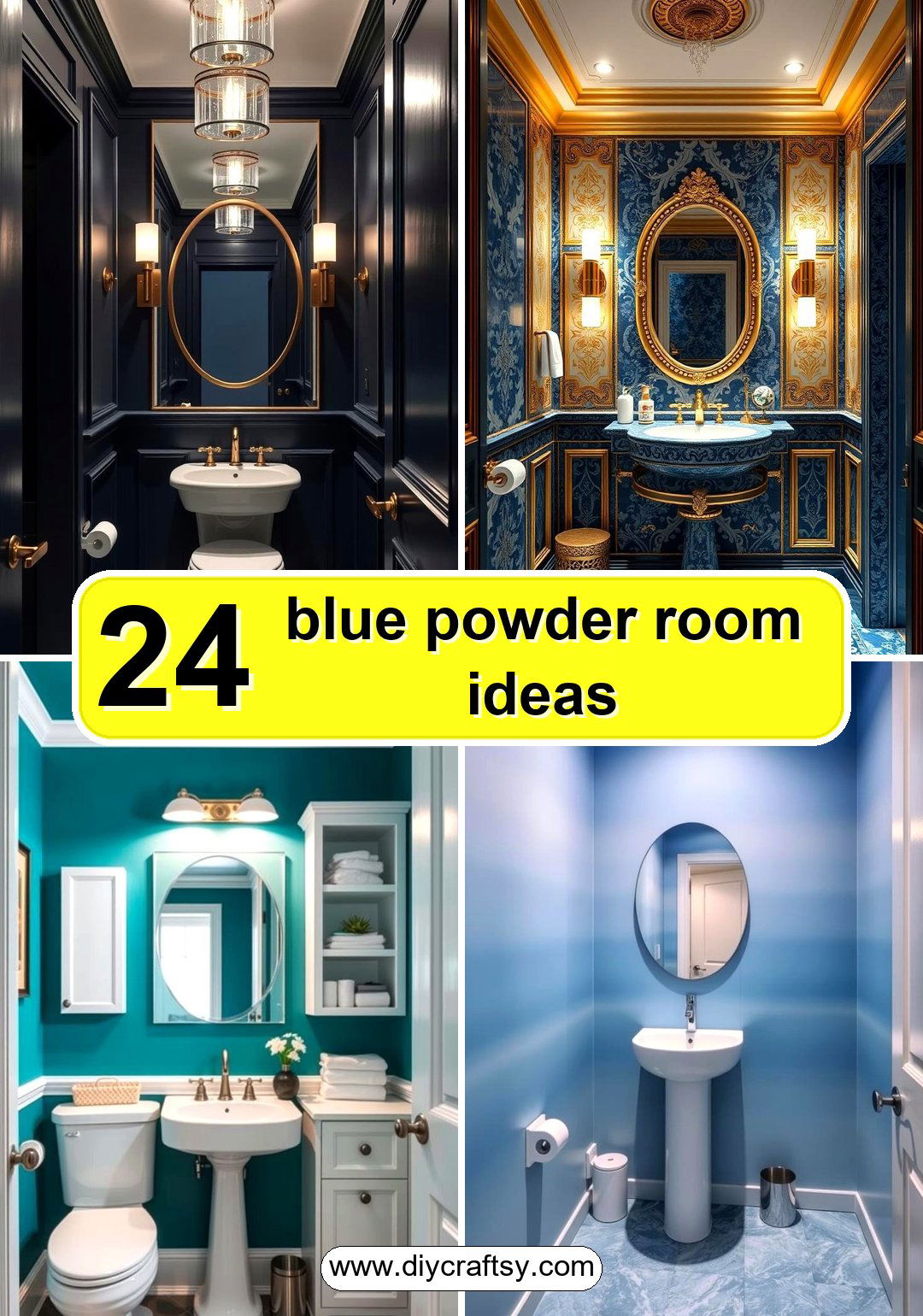 blue powder room ideas