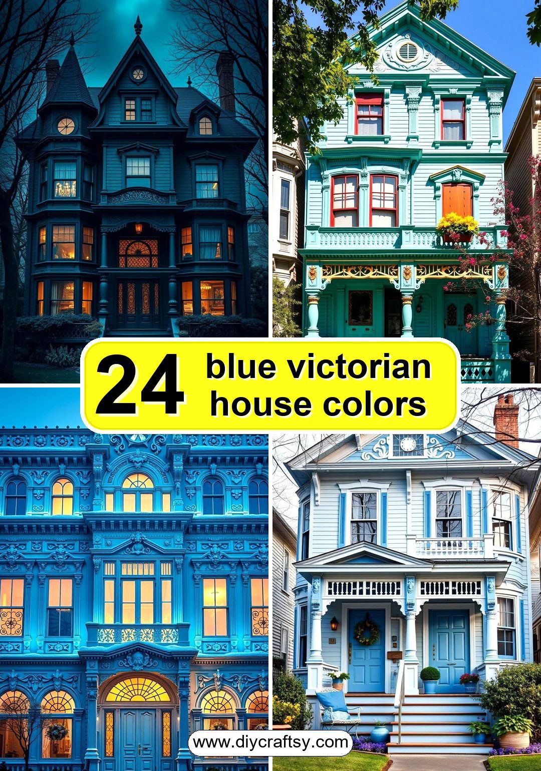 blue victorian house colors