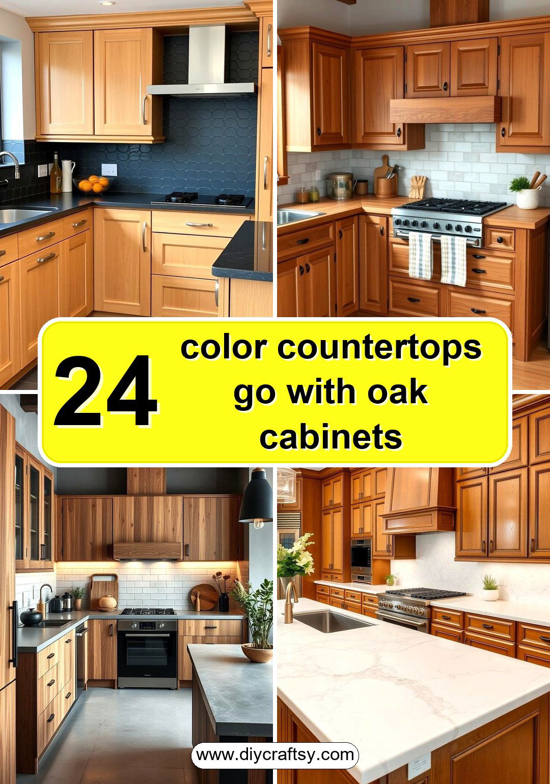 color countertops go with oak cabinets