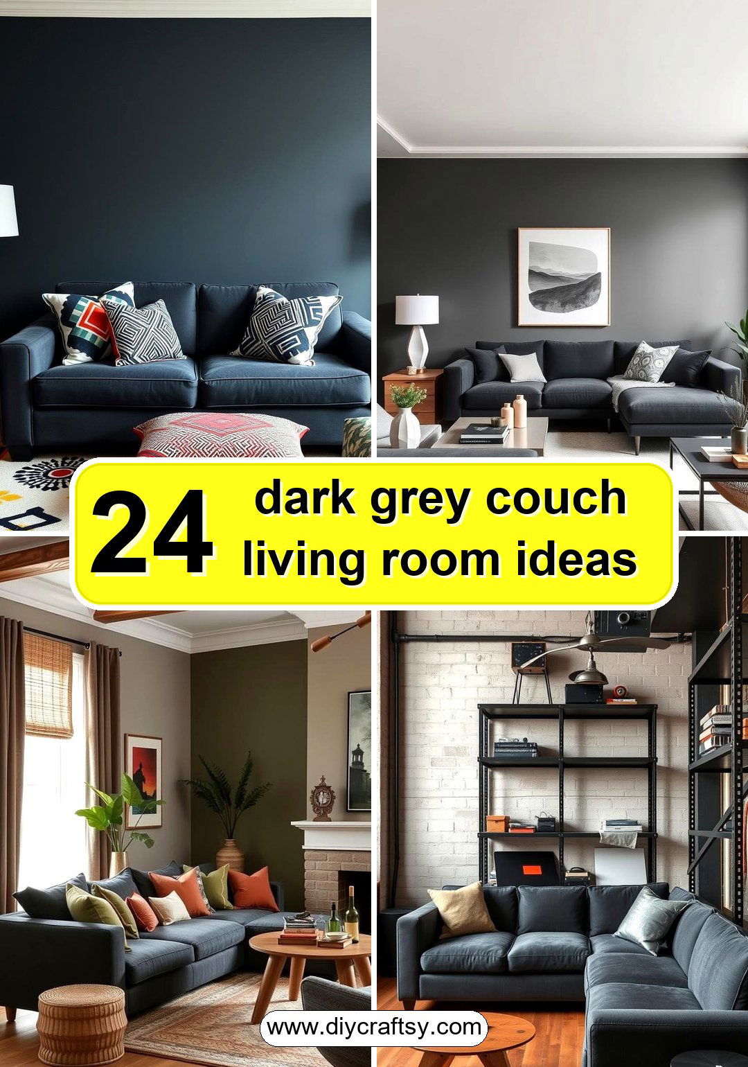 dark grey couch living room ideas