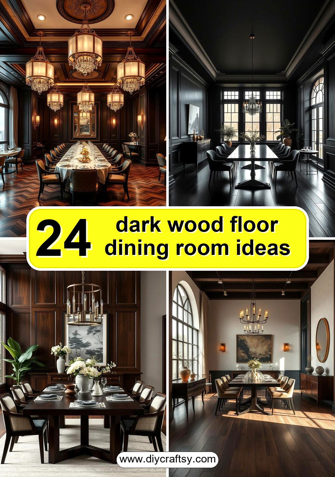 dark wood floor dining room ideas