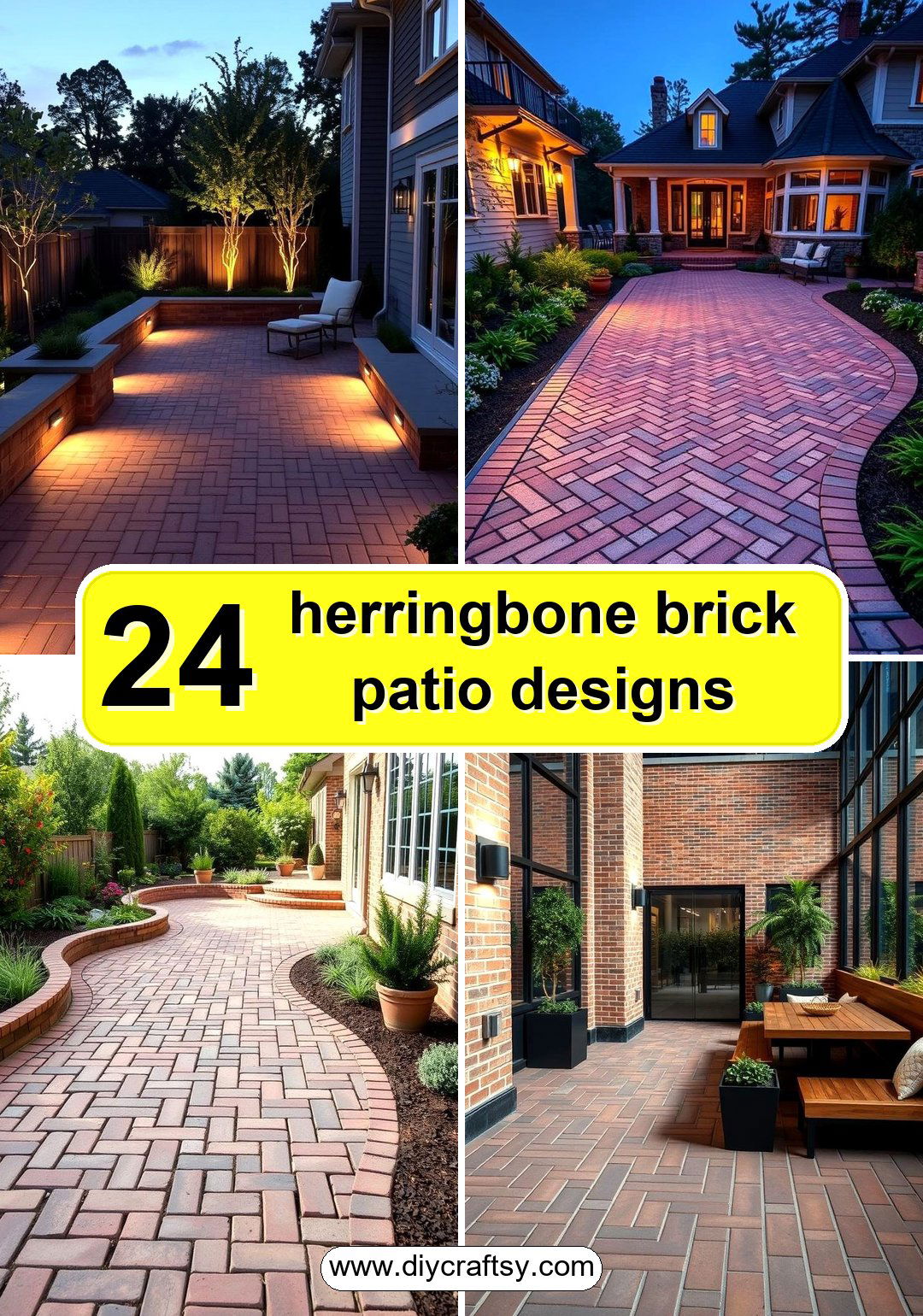 herringbone brick patio designs