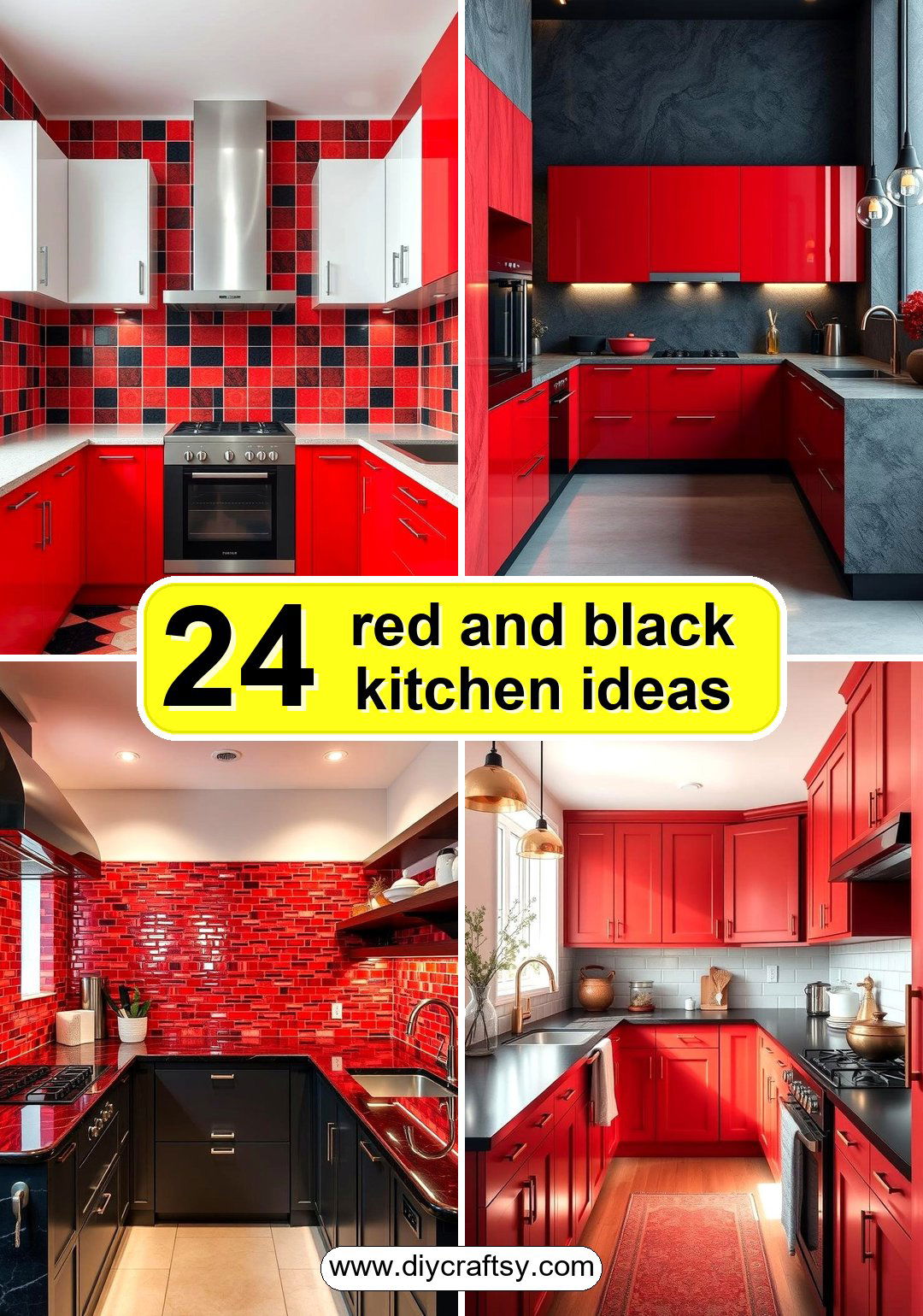 red and black kitchen ideas