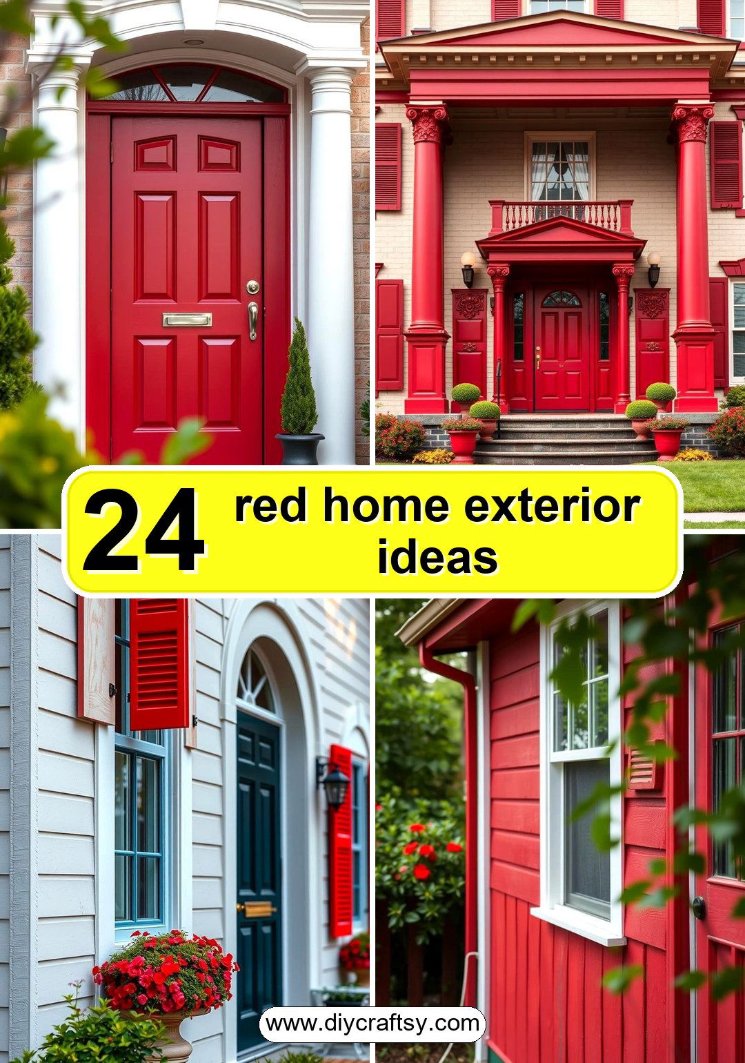 red home exterior ideas