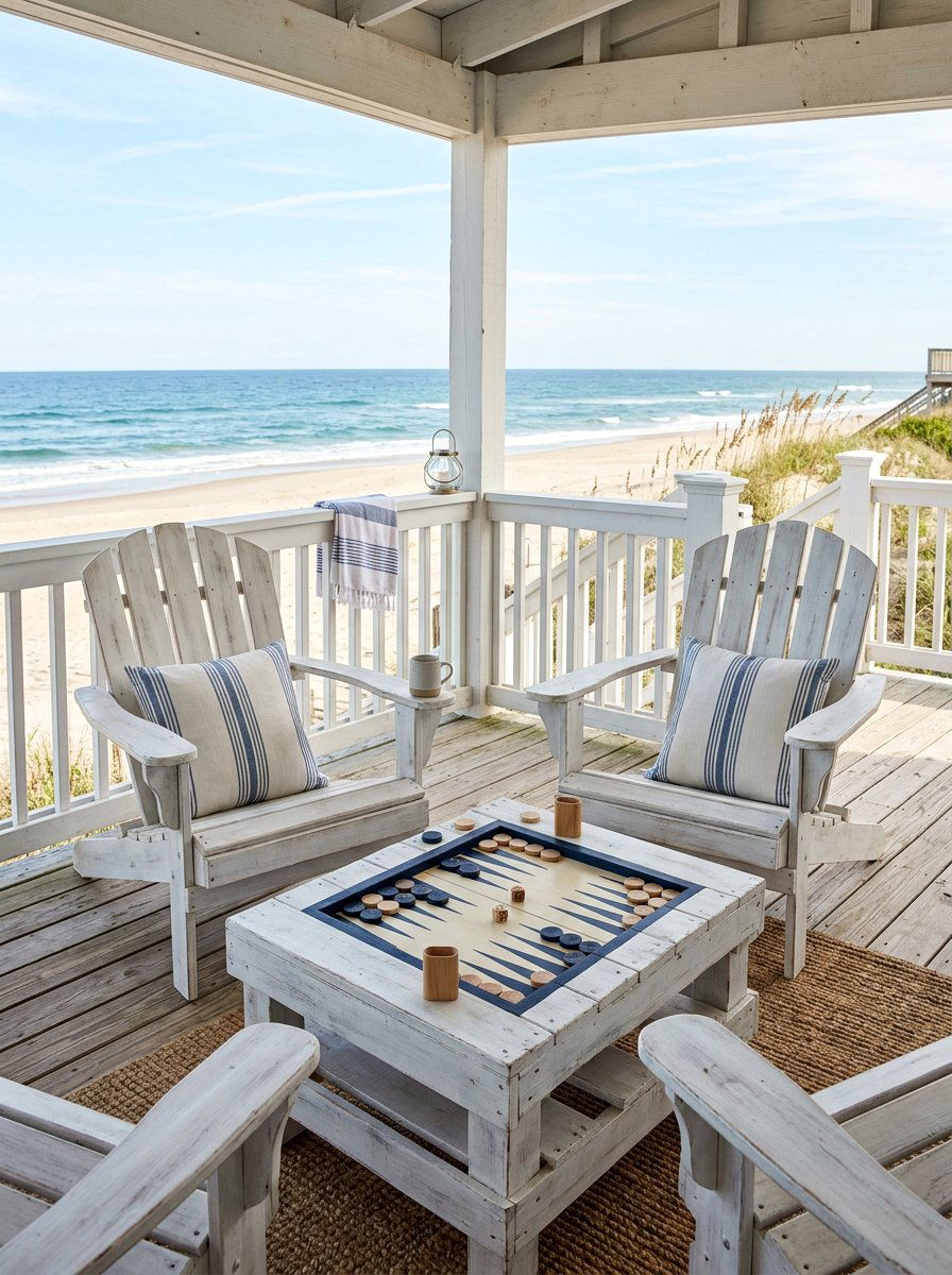 Adirondack Style Pallet Game Area - 25 Pallet Outdoor Chess Table Ideas