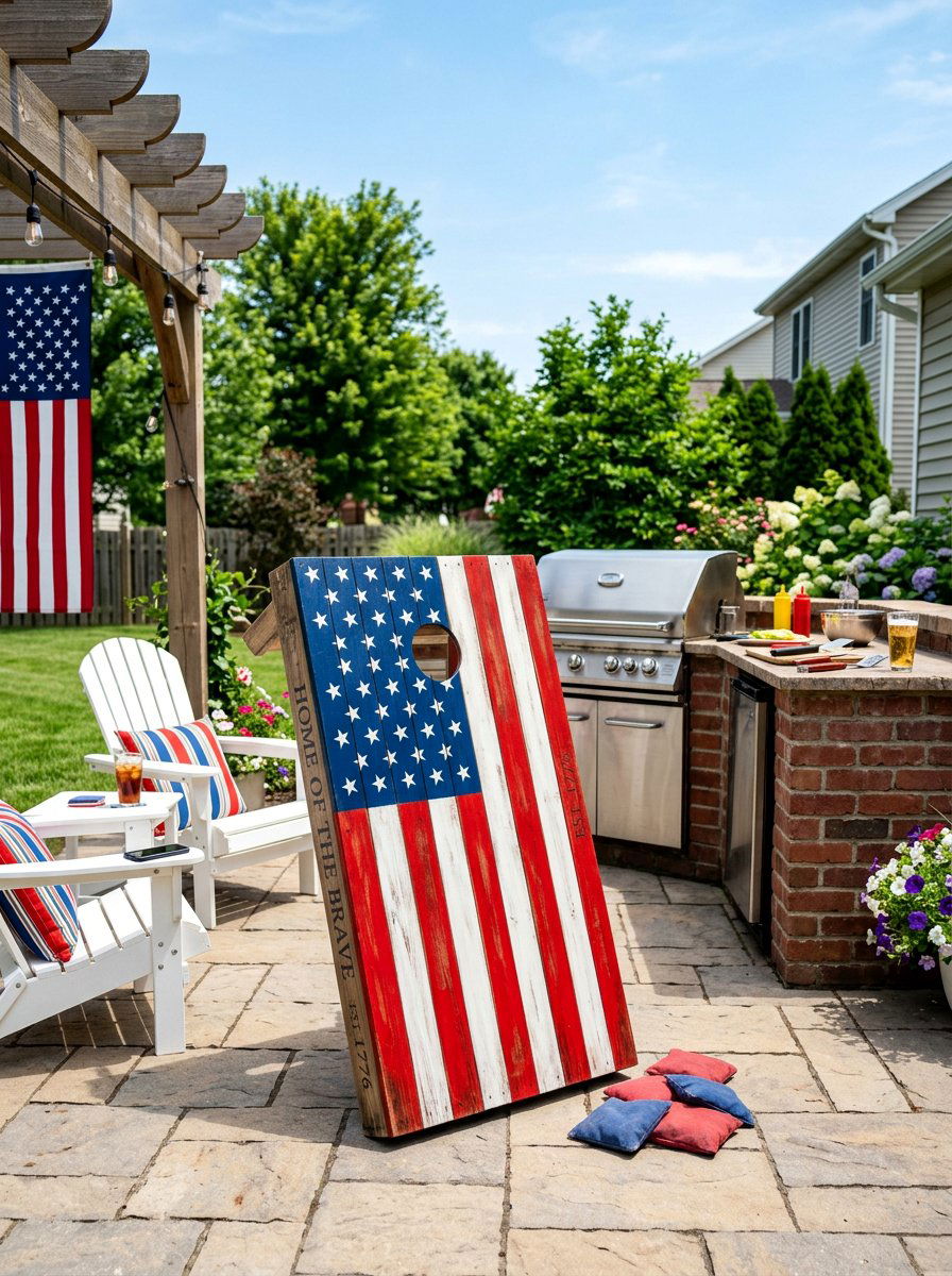 American Flag Pallet Cornhole - 25 Pallet Cornhole Game Board Ideas
