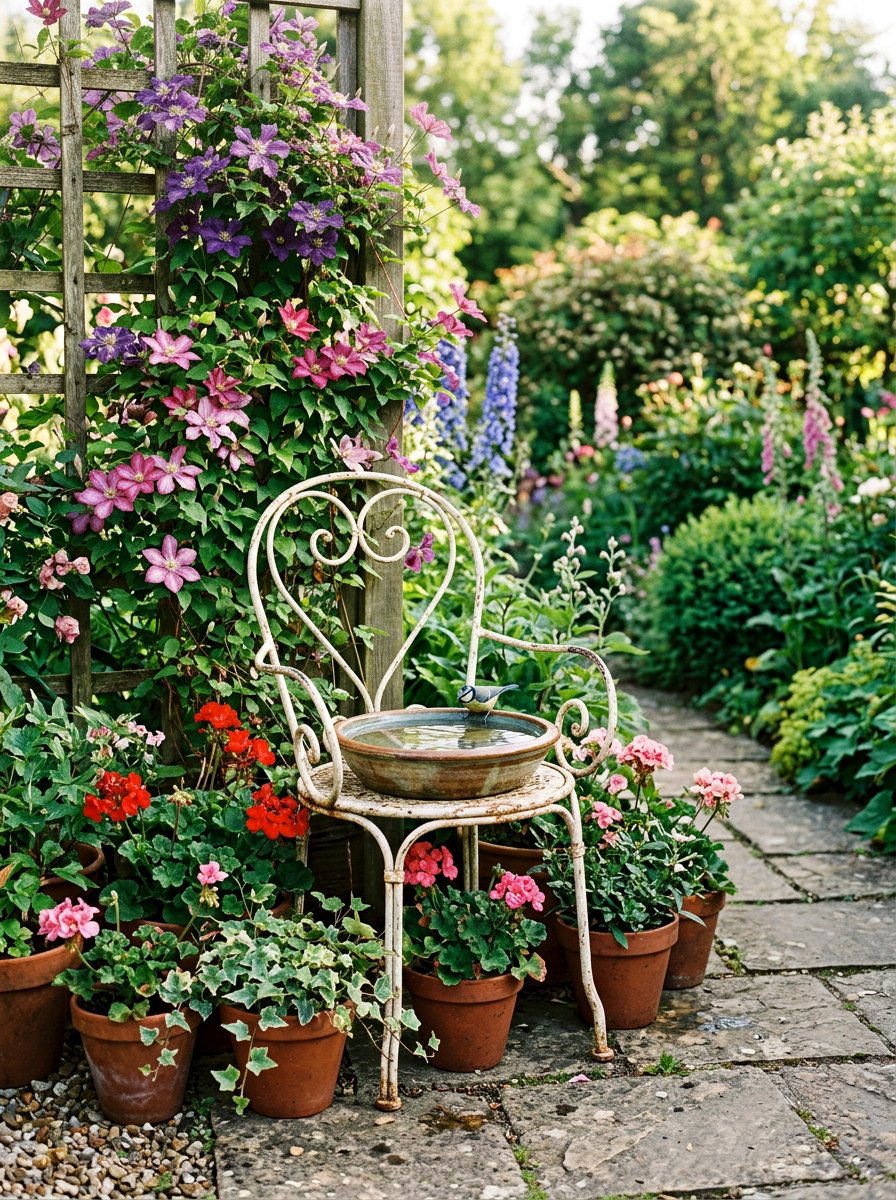 Antique Chair Bird Bath - 25 unique bird bath ideas
