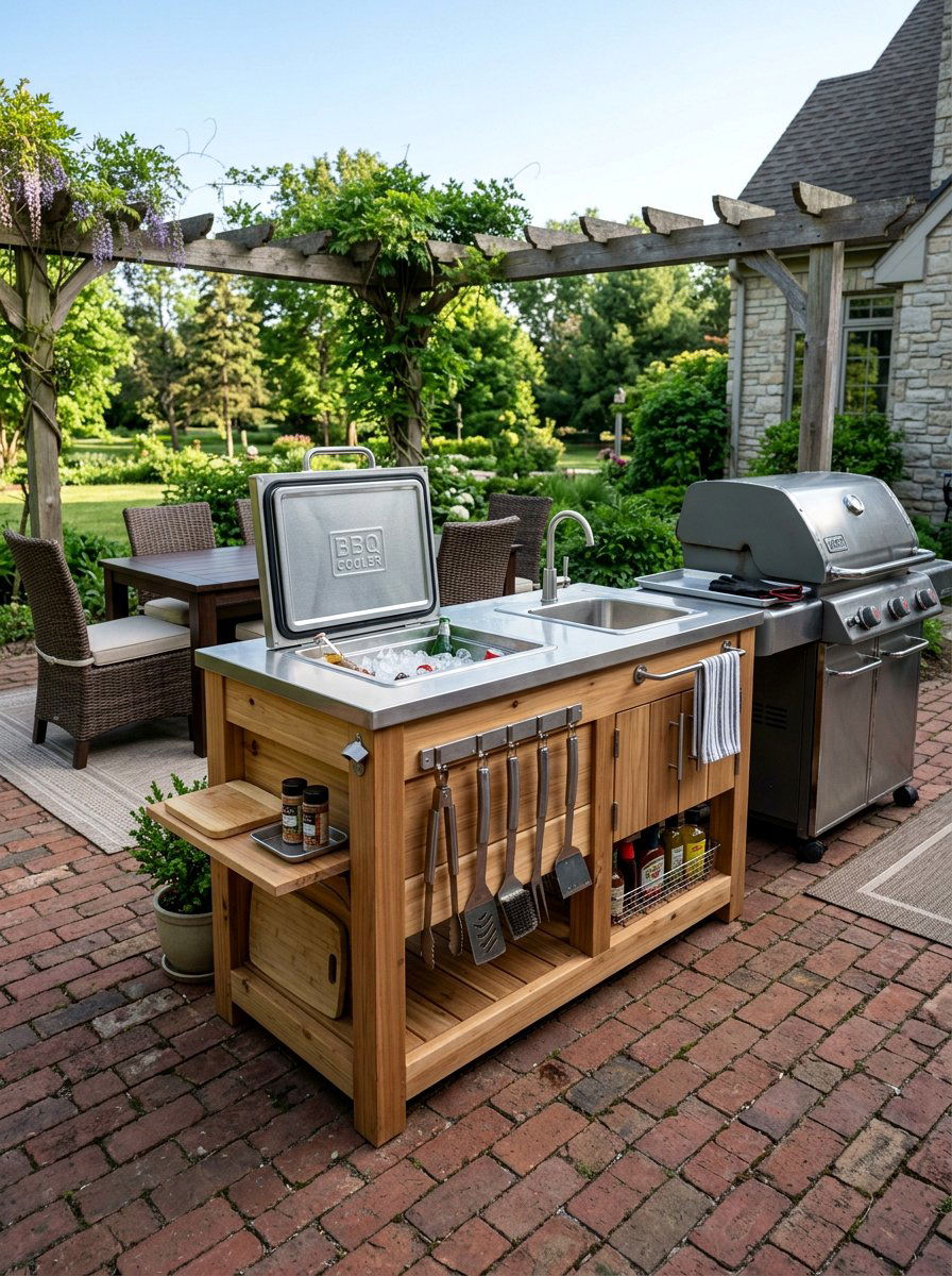 BBQ Cooler Station - 25 Pallet Outdoor Cooler Stand Ideas