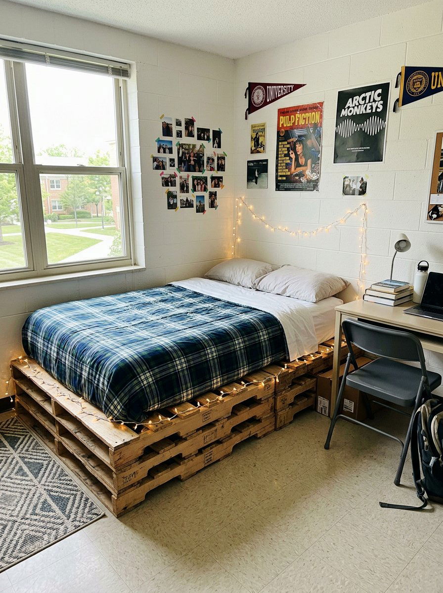 BUDGET PALLET BED COLLEGE - 25 Pallet bed ideas for college dorm