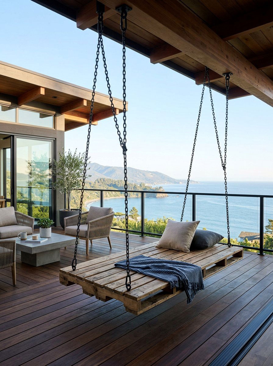 Backless Pallet Swing - 25 Pallet Swing for Porch Ideas