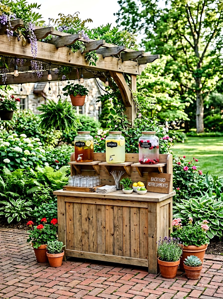 Backyard Drink Station - 25 Pallet Outdoor Bar Ideas