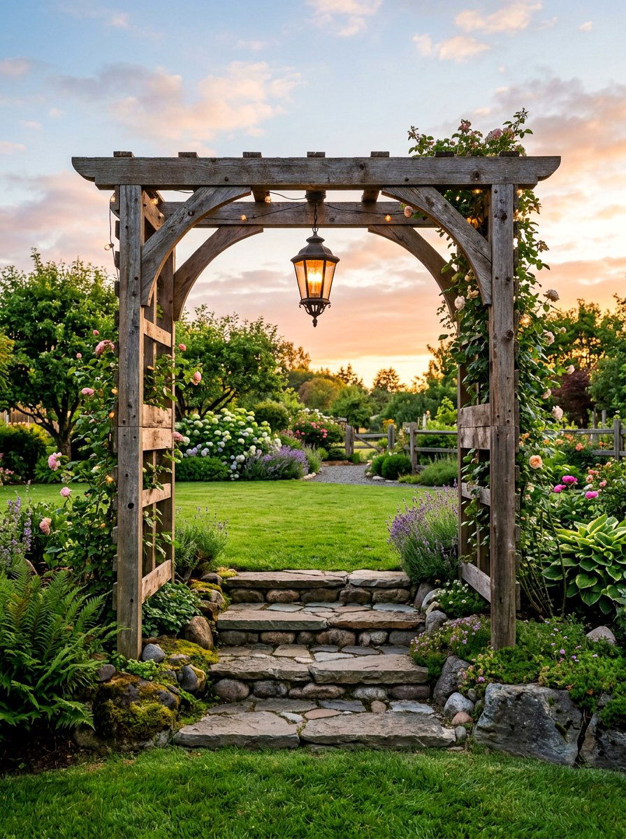 Backyard Entrance Arch - 25 Pallet Arbor for Garden Ideas