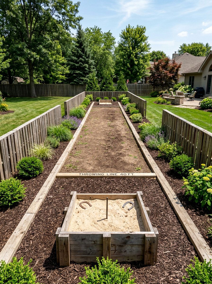 Backyard Game Pit - 25 Pallet Horseshoe Pit Frame Ideas