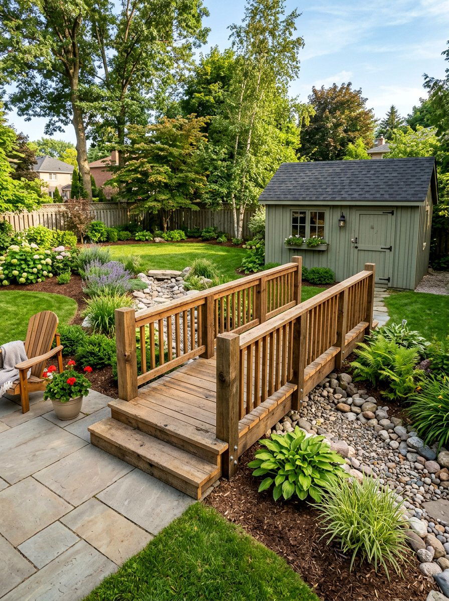 Backyard Path Bridge - 25 Pallet Bridge for Garden Ideas