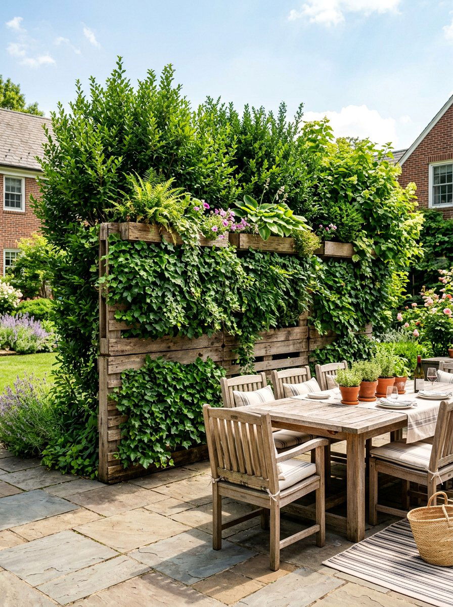 Backyard Privacy Screen Planter - 25 Pallet Wall Planter Ideas