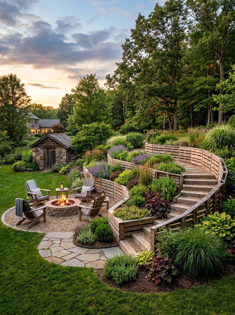 Backyard Slope Pallet Solution - 25 Pallet Retaining Wall Ideas