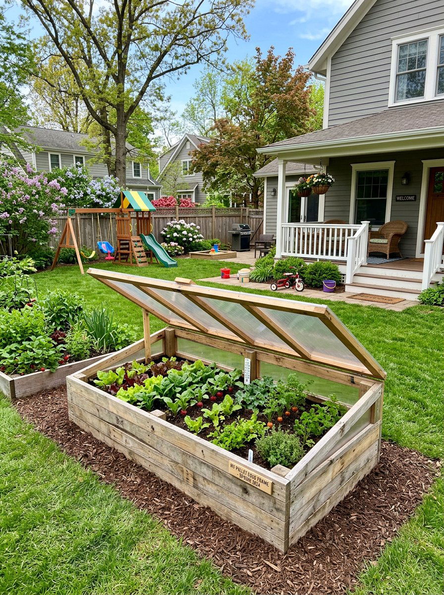 Backyard pallet cold frame project - 25 Pallet Cold Frame for Garden Ideas