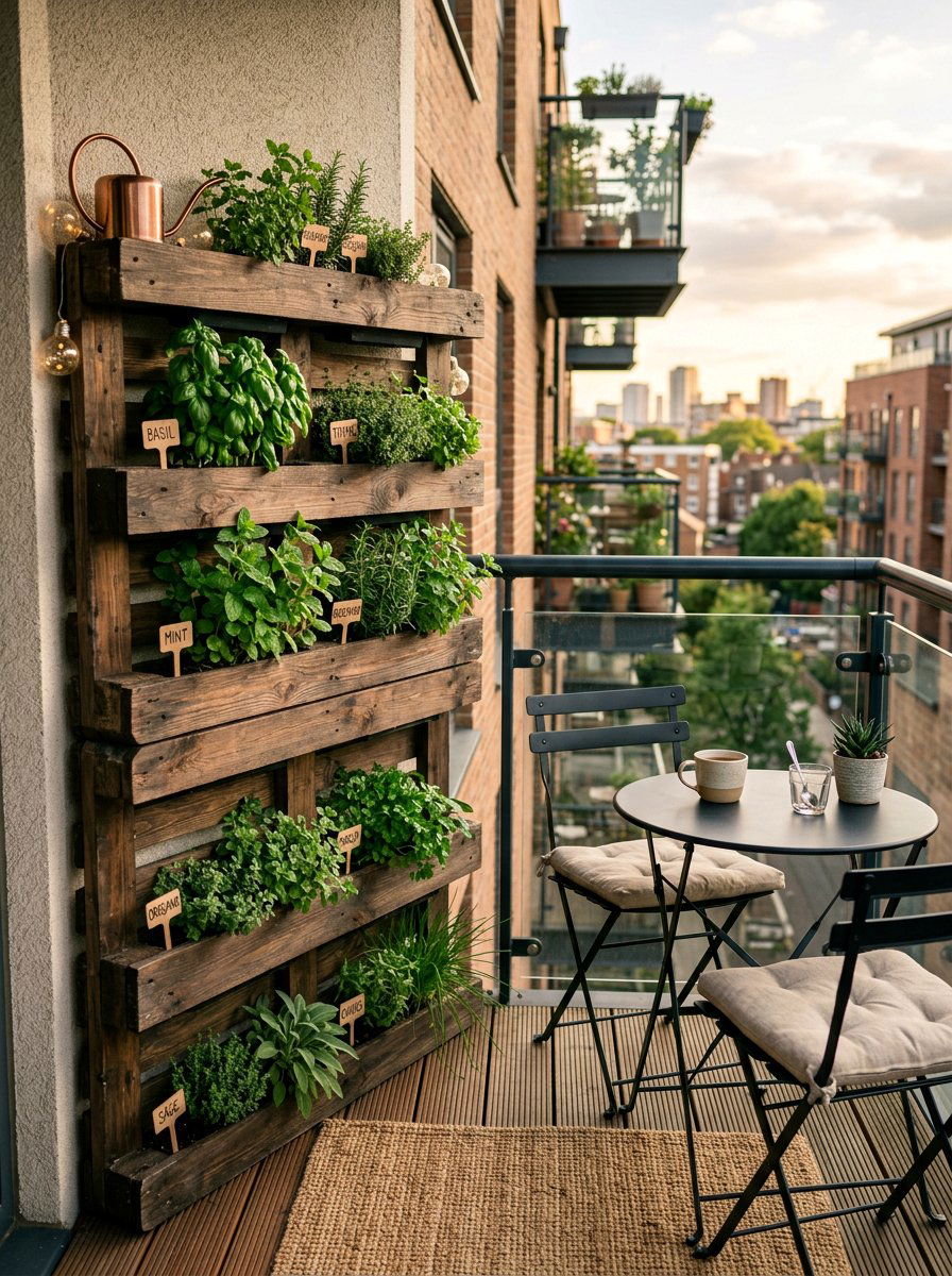 Balcony pallet herb garden - 25 Pallet Vertical Herb Garden Ideas