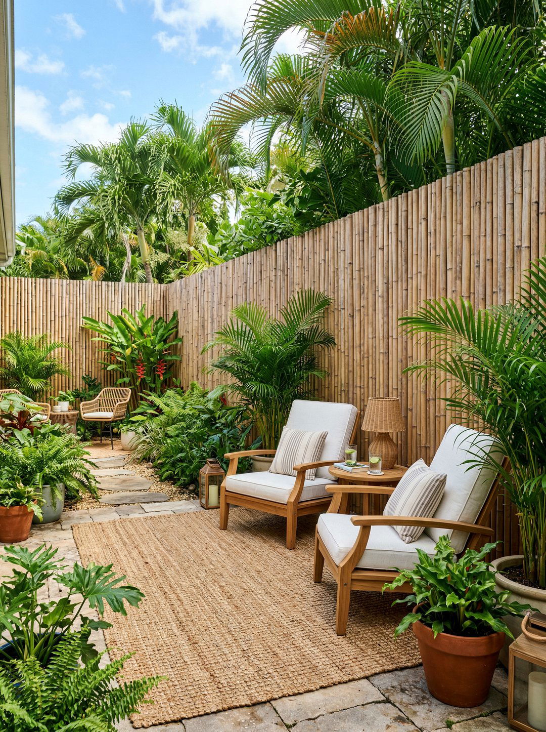 Bamboo Fence Garden Retreat - 25 private garden nook ideas