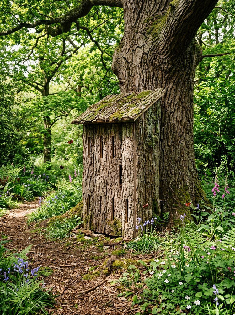 Bark Sided Butterfly House - 25 Pallet Butterfly House Ideas