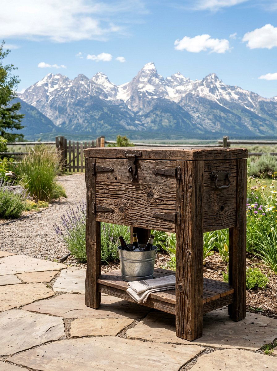 Barn Wood Cooler Stand - 25 Pallet Outdoor Cooler Stand Ideas