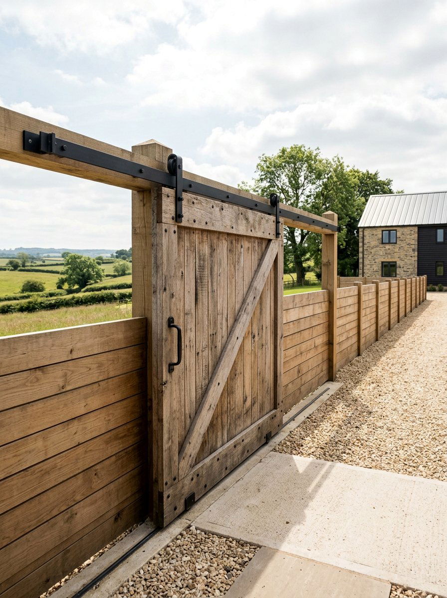 Barn door style pallet gate - 25 Pallet Garden Gate Ideas