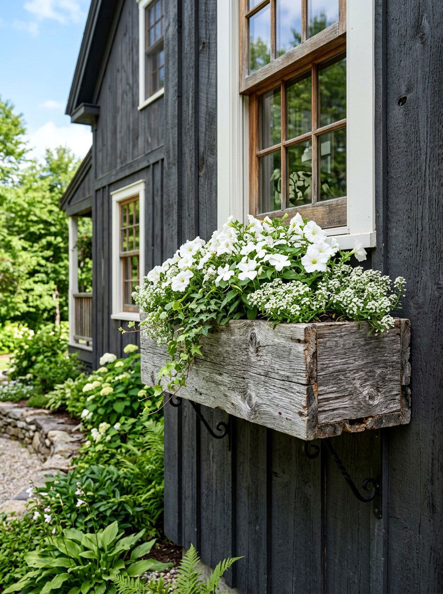 Barn wood style planter - 25 Pallet Window Box Planter Ideas