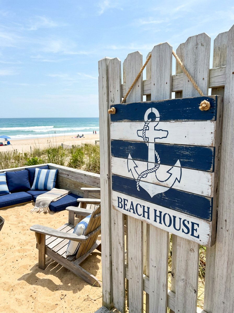 Beach House Pallet Decor - 25 Pallet Outdoor Sign Ideas