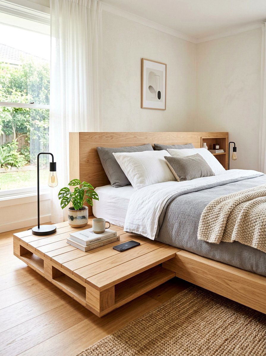 Bed With Built In Nightstand - 25 Pallet toddler bed ideas