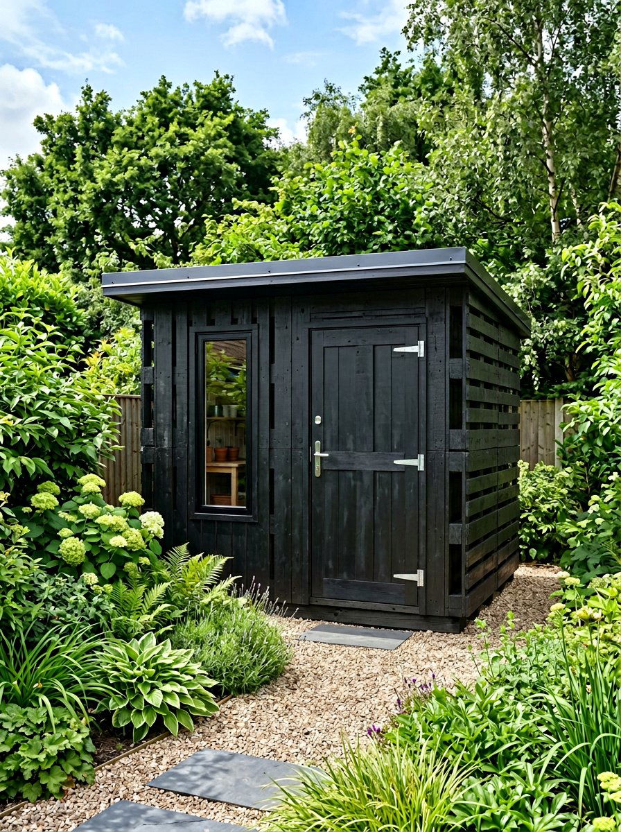 Black Garden Shed - 25 Pallet Garden Shed Ideas