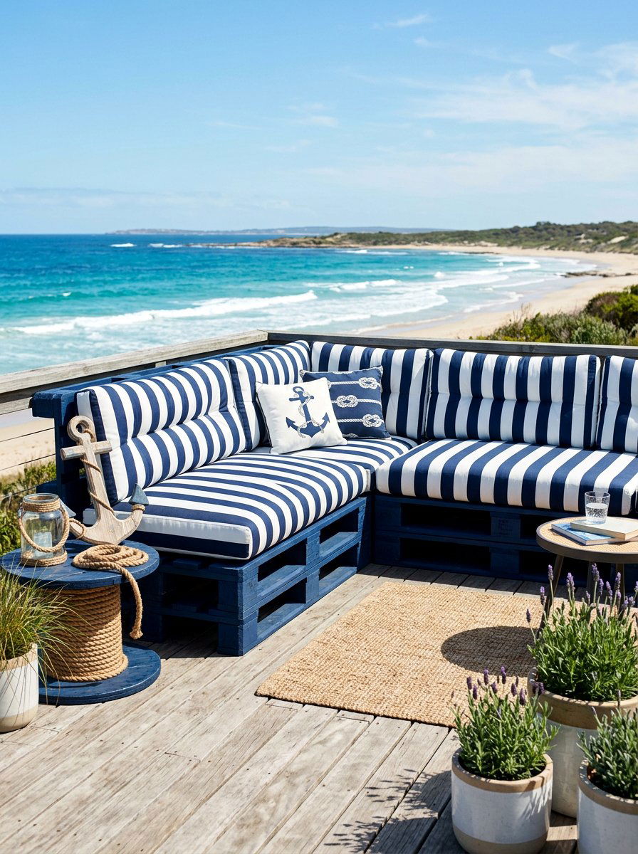 Blue Pallet Outdoor Sofa - 25 Pallet Outdoor Sofa Ideas