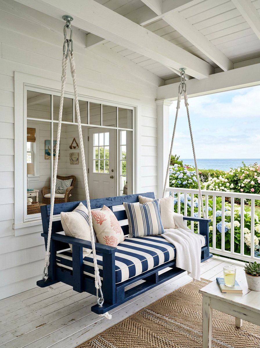 Blue Pallet Swing - 25 Pallet Swing for Porch Ideas