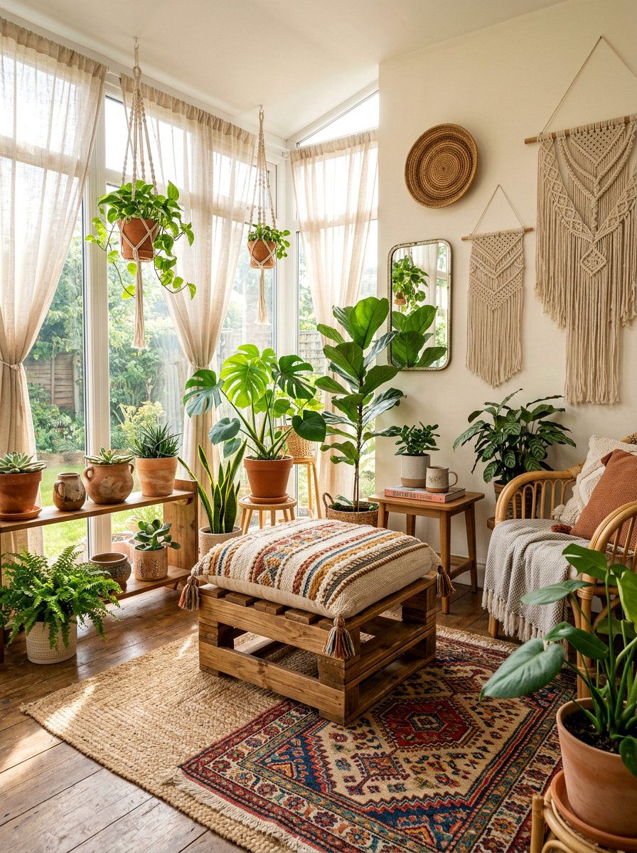 Boho Style Pallet Stool - 25 Pallet Bar Stools Ideas