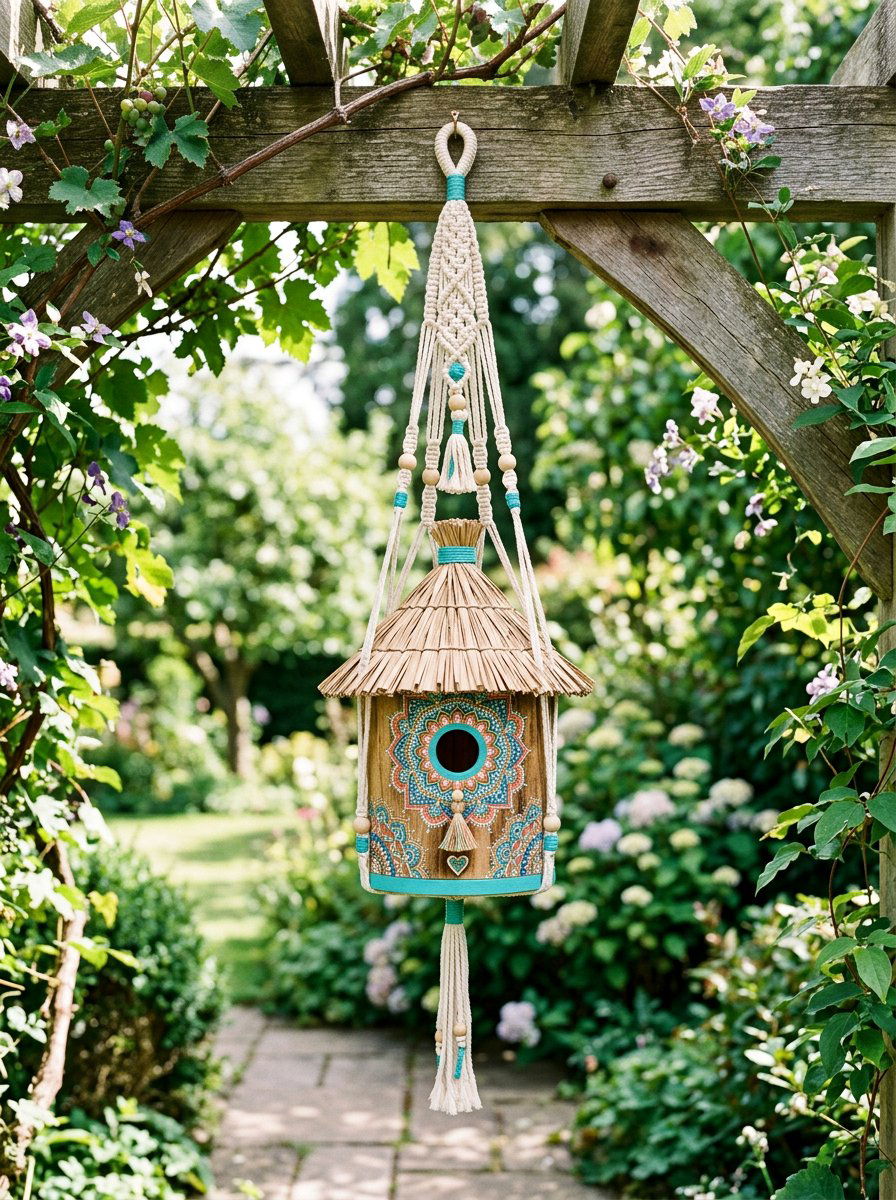 Boho birdhouse - 25 colorful birdhouse ideas