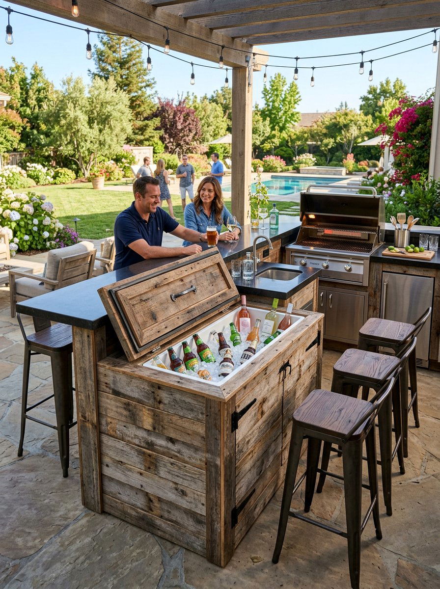 25 Pallet Ice Chest Holder Ideas for Outdoor Entertaining