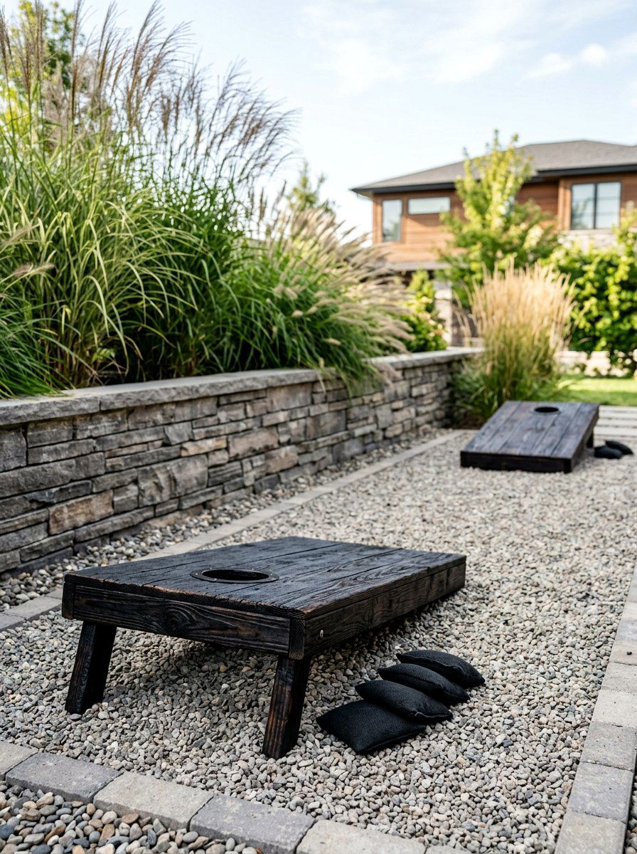 Burned Wood Pallet Cornhole - 25 Pallet Cornhole Game Board Ideas