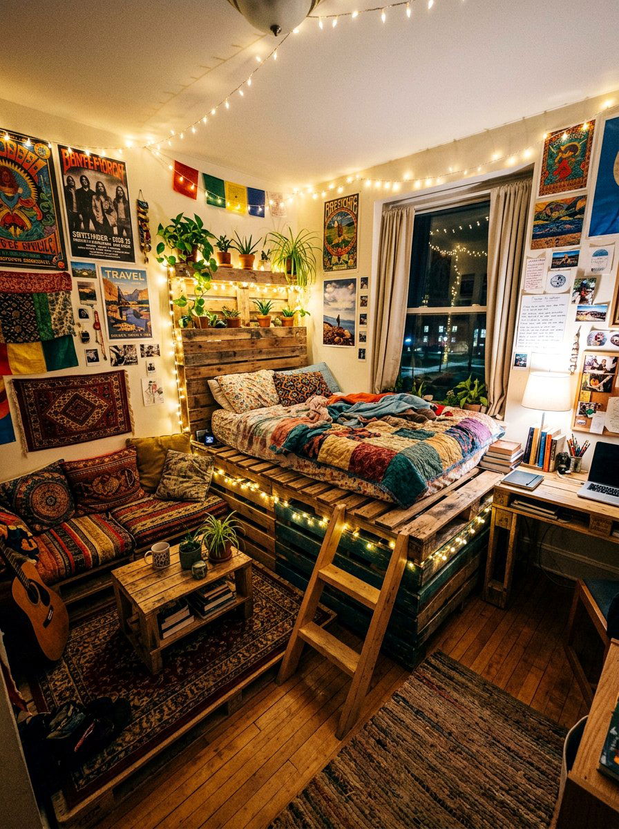 CREATIVE PALLET BED USES DORM - 25 Pallet bed ideas for college dorm