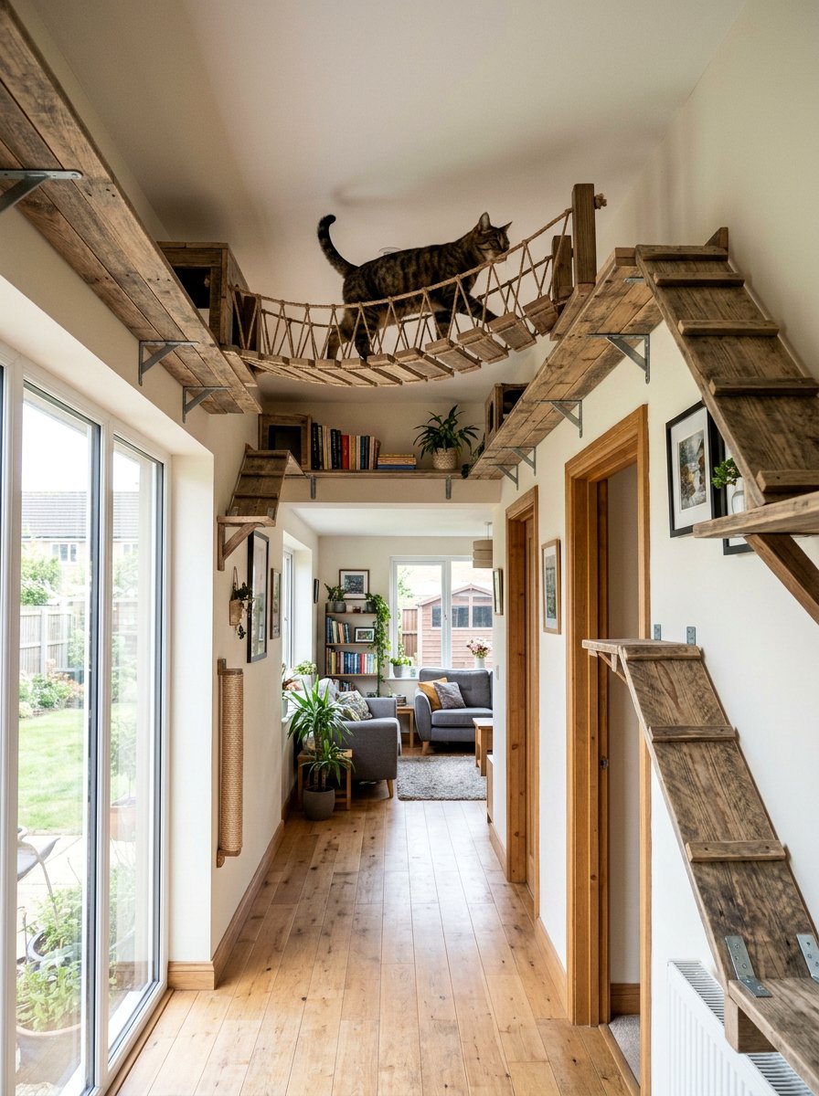 Cat walkway and ramp system - 25 pallet cat tree ideas