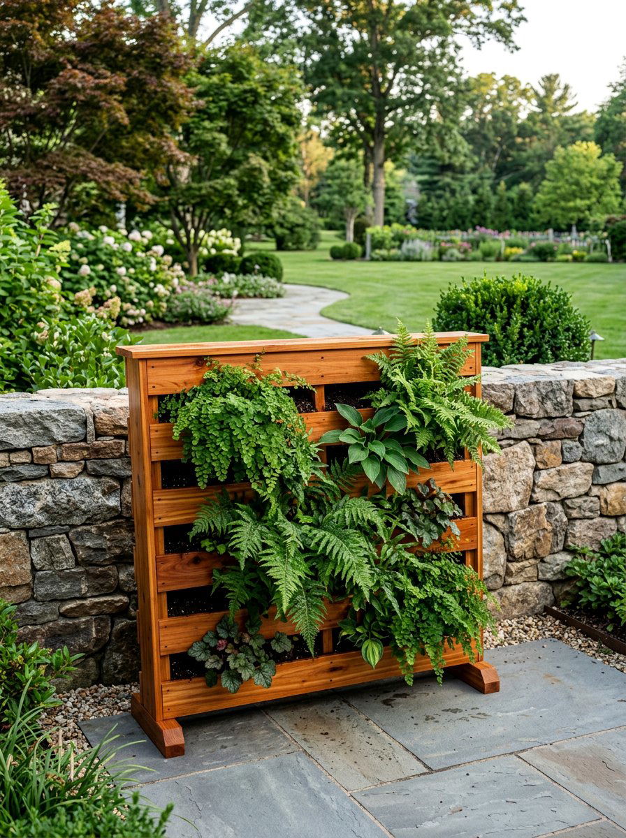 Cedar wood pallet garden - 25 Pallet Hanging Planter Ideas