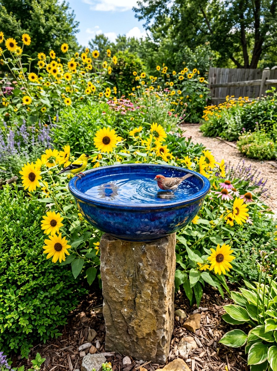 Ceramic Bowl Bird Bath - 25 unique bird bath ideas